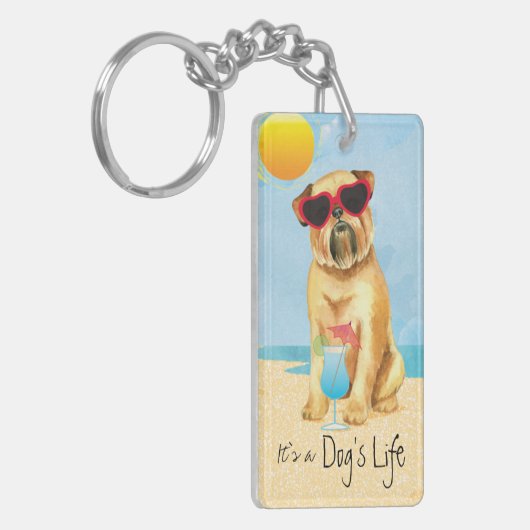 Summer Brussels Griffon Sleutelhanger (Voorkant Links)