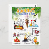 Summer Bucket List Briefkaart (Voorkant / Achterkant)