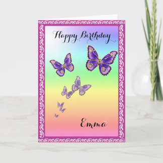 Summer Butterflies.Happy Birthday Emma. Kaart