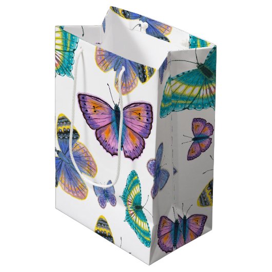 Summer Butterflies Medium Cadeauzakje (Voorkant Gekanteld)