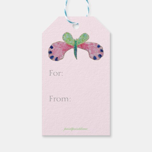 Summer Butterfly Gift Label Cadeaulabel (Achterkant)