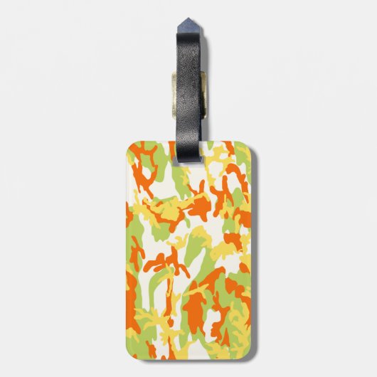 Summer Camo Pattern Bagagelabel (Achterkant verticaal)