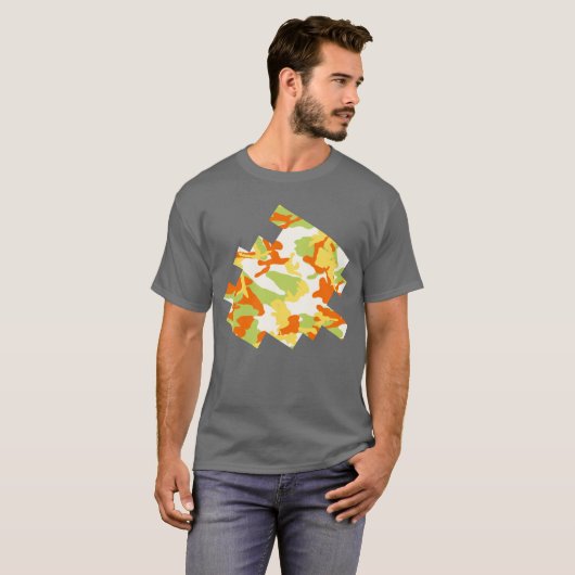Summer Camo Pattern Digital Sketch T-shirt (Voorkant volledig)