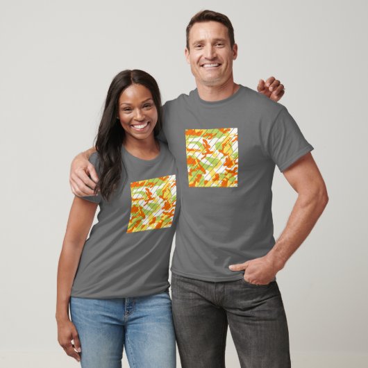 Summer Camo Pattern Square Sliced T-shirt (Unisex)