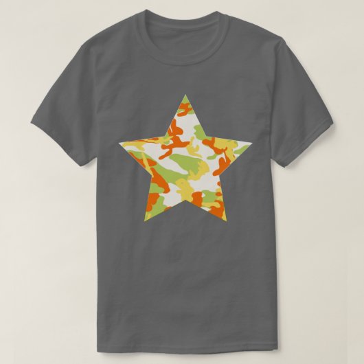 Summer Camo Pattern Star T-shirt (Design voorkant)