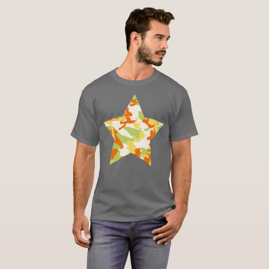 Summer Camo Pattern Star T-shirt (Voorkant volledig)