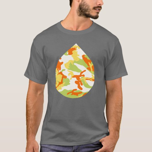 Summer Camo Pattern Teardrop T-shirt (Voorkant)