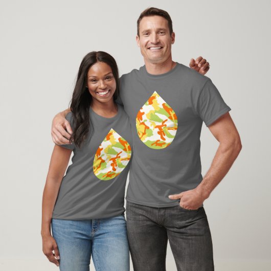 Summer Camo Pattern Teardrop T-shirt (Unisex)