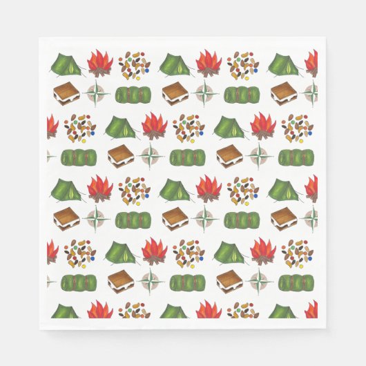 Summer Camp Compass Campfire S'mores Tent Trailmix Servet (Voorkant)