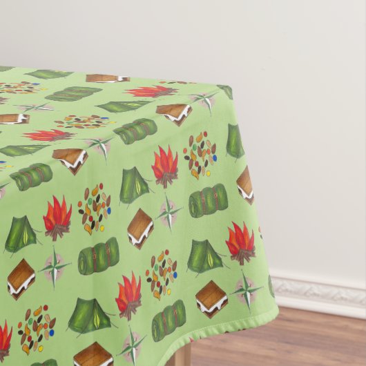 Summer Camp Compass Campfire S'mores Tent Trailmix Tafelkleed (Voorbeeld)