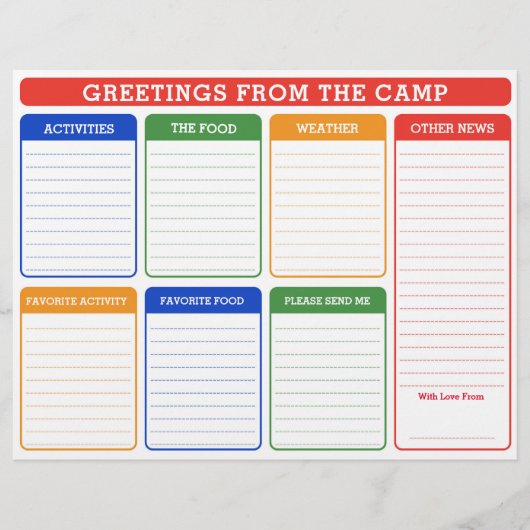 Summer Camp Fill in Letter Flyer (Voorkant)