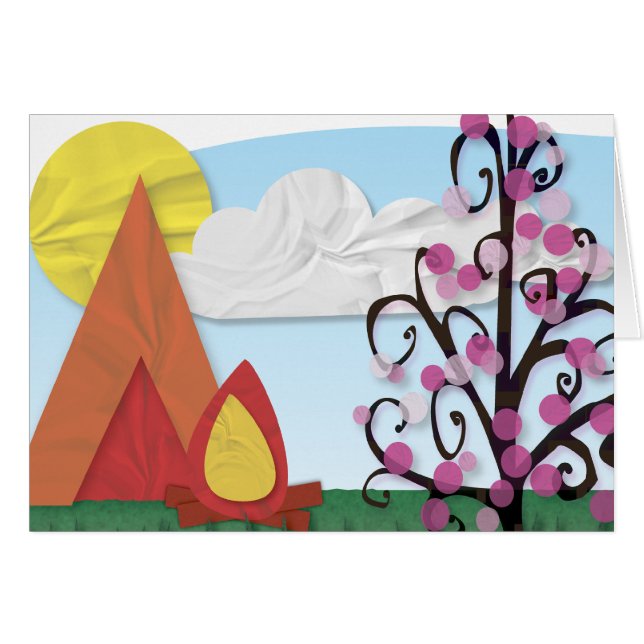 Summer Camp Illustrated Card (Voorkant Horizontaal)