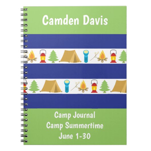 Summer Camp Personalized Journal Notitieboek (Voorkant)