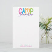 Summer Camp Personalized Stationery Briefpapier (Staand voorkant)