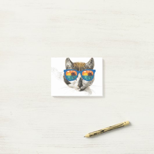 Summer Cat Funny Cat Post-it® Notes (Op bureau)