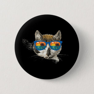 Summer Cat Funny Cat Ronde Button 5,7 Cm