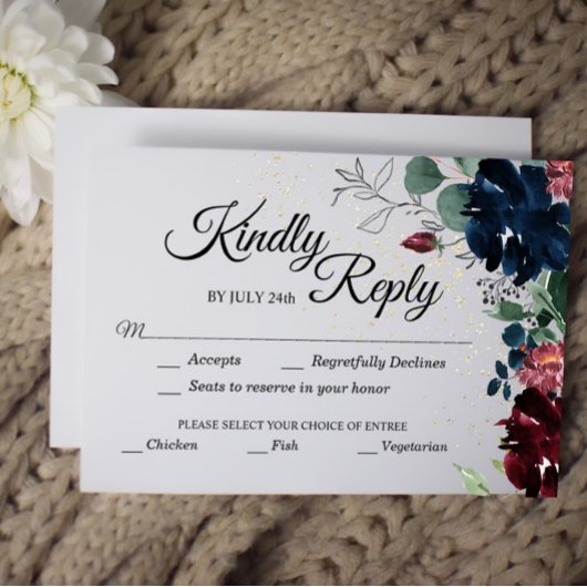 Summer Celebration Response Kaart met maaltijdkeuz