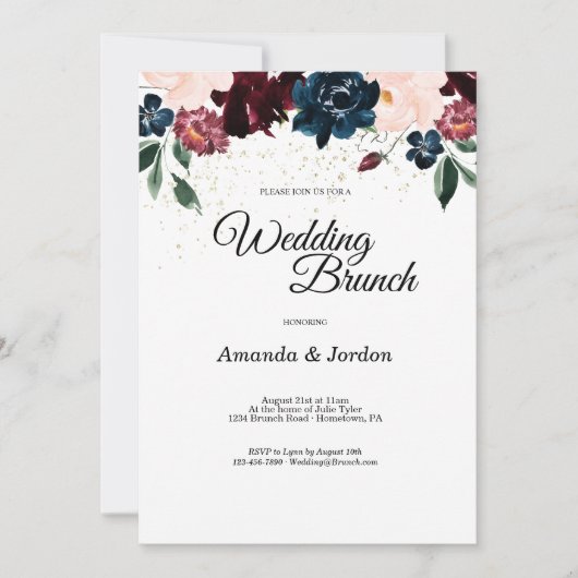 Summer Celebration Wedding Brunch Uitnodiging (Voorkant)