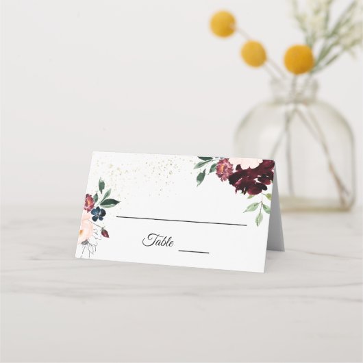 Summer Celebration Wedding Place Card Tent (Voorkant)