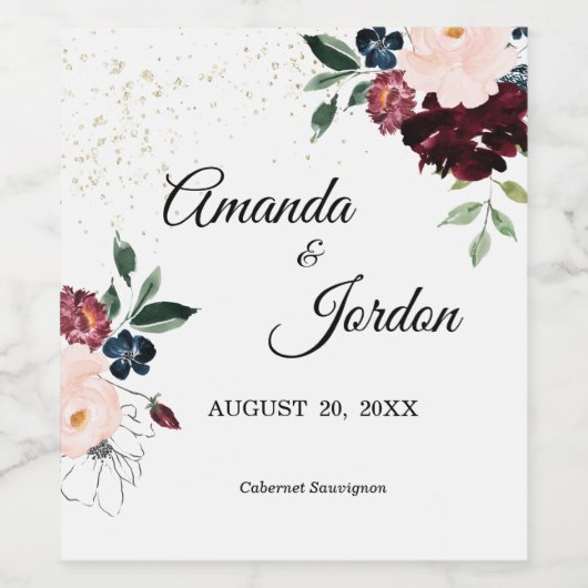 Summer Celebration Wedding Wine Label Wijn Etiket (Enkel label)