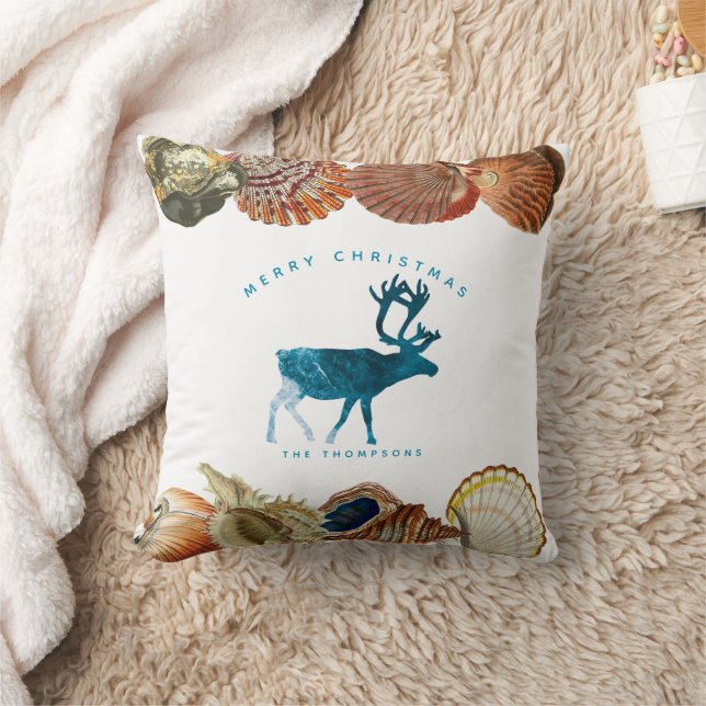 Summer Christmas Beach Seashell Deer Kussen (Deken)