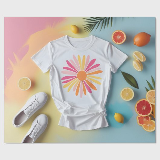 Summer Citrus Floral Cadeaupapier (Vlak)