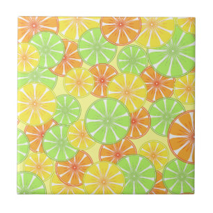Summer Citrus Fruit Pattern Tegeltje