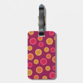 Summer Citrus Fruit Slice Tropical  Patroon Bagagelabel (Achterkant verticaal)