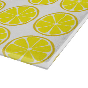 Summer Citrus Lemon Glass Cutting Board Snijplank