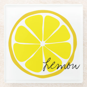 Summer Citrus Lemon Glass Onderzetter Glazen Onderzetter