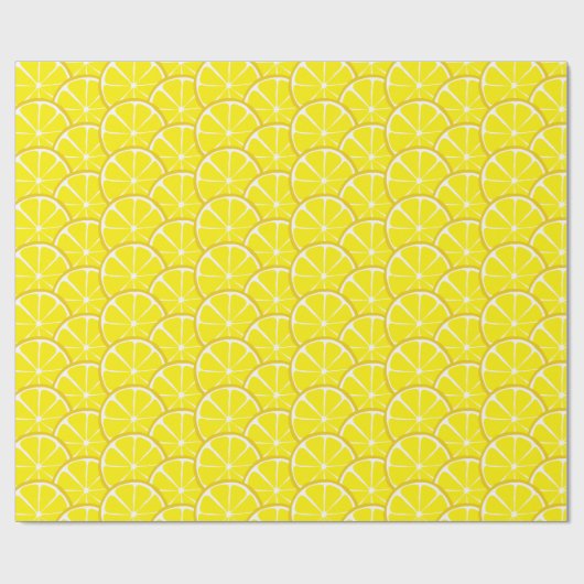 Summer Citrus Lemon Slices Wrapping Paper Cadeaupapier (Vlak)