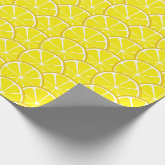 Summer Citrus Lemon Slices Wrapping Paper Cadeaupapier (Hoek)