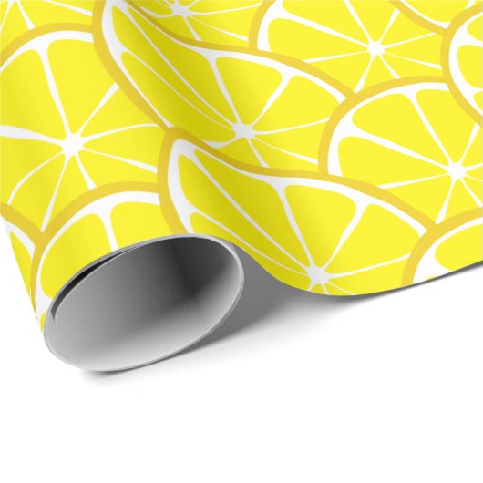 Summer Citrus Lemon Slices Wrapping Paper Cadeaupapier (Rol Hoek)
