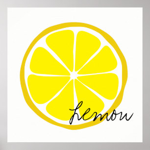Summer Citrus Lemon Wall Art Poster