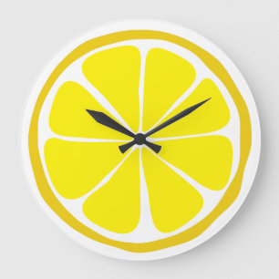 Summer Citrus Lemon Wall Clock Grote Klok