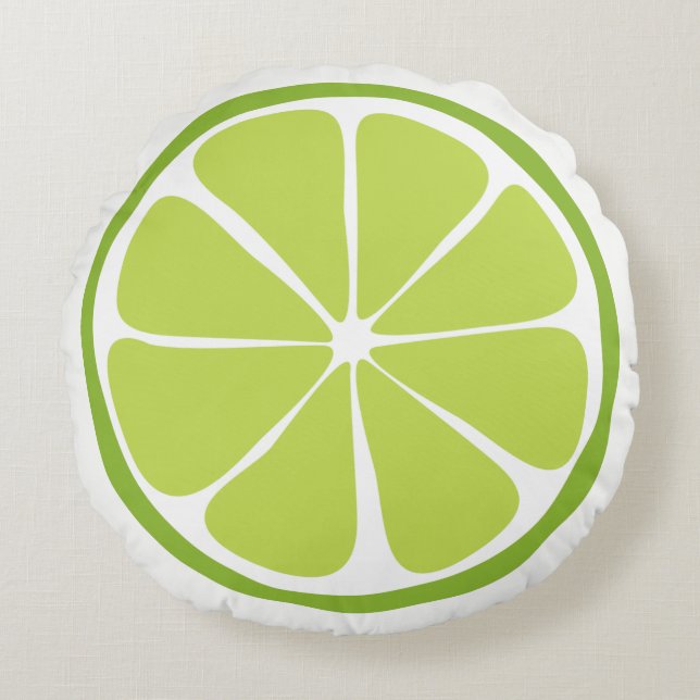 Summer Citrus Limoen Round Pillow Rond Kussen (Voorkant)