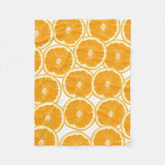 Summer Citrus Oranje Slices Fleece Deken (Voorkant)