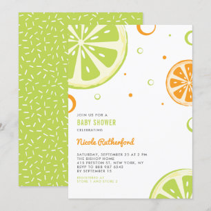 Summer Citrus Slices Baby shower Invitation Kaart