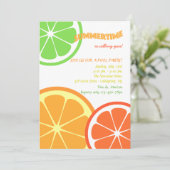 Summer Citrus Slices Invitation Kaart (Staand voorkant)