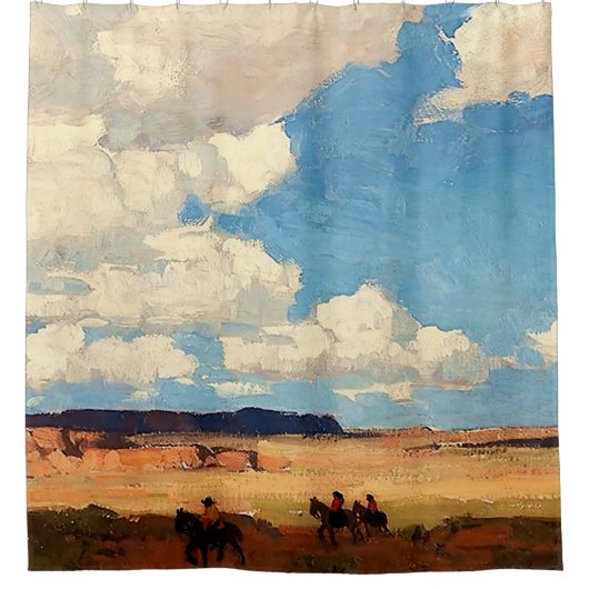 “Summer Cloud” Westerse kunst van Edgar Payne Douchegordijn (Voorkant)