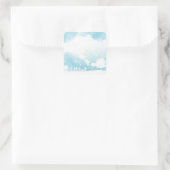 Summer Clouds Blue Sky Kinderen die Waterverf spel Vierkante Sticker (Tas)