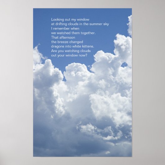 Summer Clouds Poem Poster (Voorkant)
