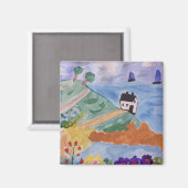 Summer Coast & Flowers Magnet Magneet (Voorkant / Achterkant)