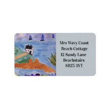 Summer Coast & Flowers Return Address Label