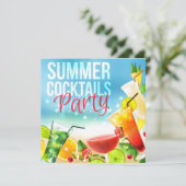 Summer Cocktail Mixer Party Invitation (Staand voorkant)