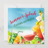 Summer Cocktail Mojito Party Invitation (Voorkant)