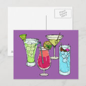 Summer Cocktails briefkaart (Voorkant / Achterkant)