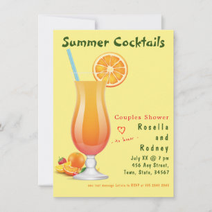 Summer Cocktails Couples Showuitnodiging Kaart