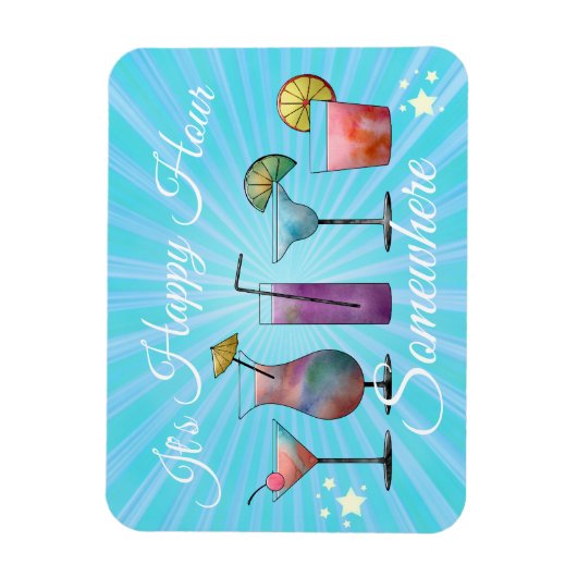 Summer Cocktails Happy Hour ergens Magneet (Verticaal)