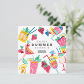 Summer Cocktails Invitations Kaart (Staand voorkant)